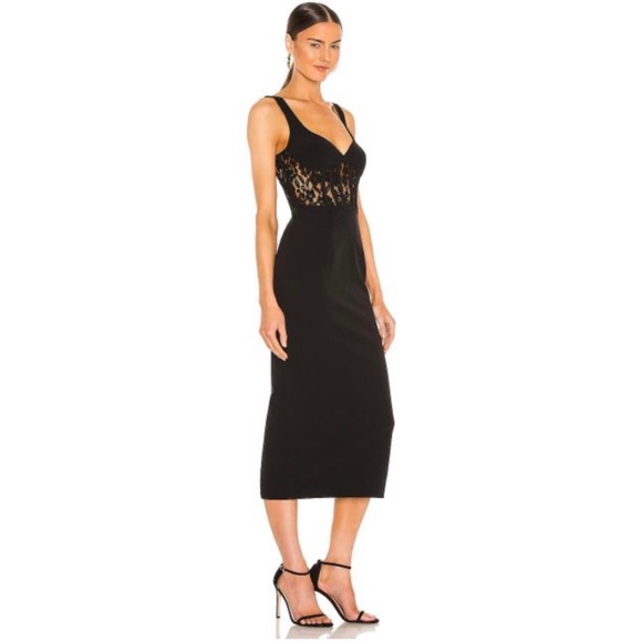 BARDOT CORSET LACE PANEL DRESS IN BLACK US 10 - Picture 3 of 16